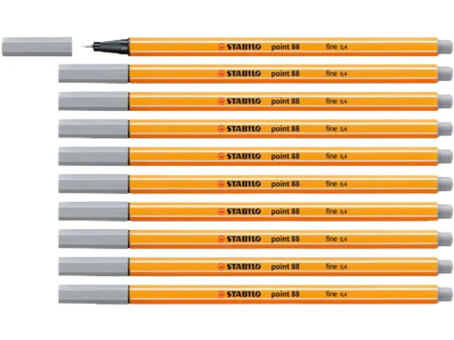 Fineliner STABILO point 88/95 fijn middelkoud grijs