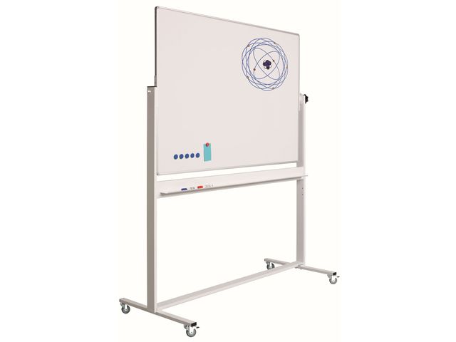 Kantelbord Whiteboard 120x150cm Dubbelzijdig Gelakt Staal Wit