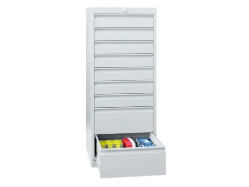 ladekast HxBxD 1000x500x600mm 8laden slot RAL7035 front RAL5012