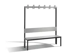 omkleedbank,HxLxD 1710x1500x407mm,HPL zilvergrijs,frame staal RAL7021