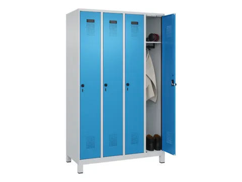 locker,HxBxD 1950x1200x500mm,4vak,vak B 300mm,draaigrendel,voeten