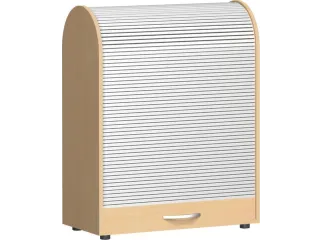 roldeurkast met verticale deur,HxBxD 1030x800x400mm,2xhouten vloer - 1