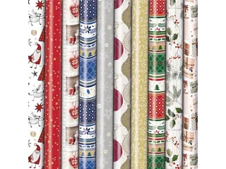 Geschenkpapier Kerst Präsenta 70cmx2m assorti - 1