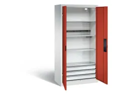 acculaadkast 1950x930x500mm 5stekkerdozen 230V cil.-slot front RAL3000