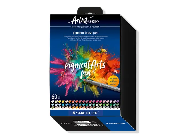 Brushpen Staedtler 371 PigmentArts viltstiften set à 60 kleuren