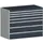 ladekast HxBxD 1000x1300x750mm 7laden romp RAL7035 front RAL7016