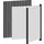 balie-set,hoekmodule,HxBxD 1007x780x636mm,front zwart/lichtgrijs