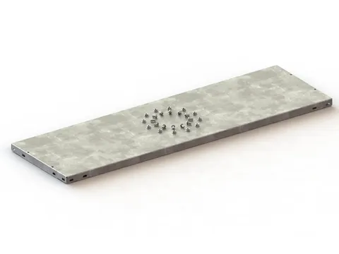 legbord,v. magazijnstelling,BxD 1000x300mm,vakl. 80kg,verzinkt