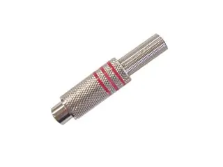 Vrouwelijke Rca Plug - Vernikkeld - Rood - 2