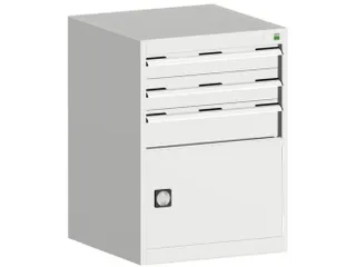 ladekast HxBxD 900x650x650mm 3laden RAL7035 front RAL7035 - 1