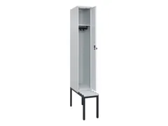 locker met bank,HxBxD 2120x300x815mm,1vak,vak B 300mm,draaigrendel