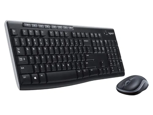 Logitech Draadloos Toetsenbord MK270 QWERTY + Compacte muis Zwart