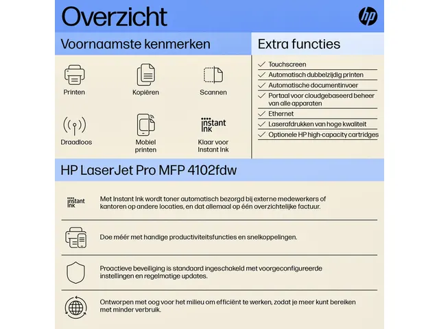 Multifunctional Laserprinter HP laserjet 4102fdw