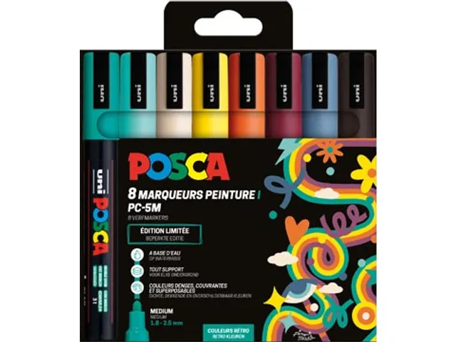 Uni POSCA paintmarker PC-5M 8 stuks assorti Retro