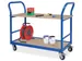 chariot à plateaux,force 250kg,2xpanneau de bois,RAL5010