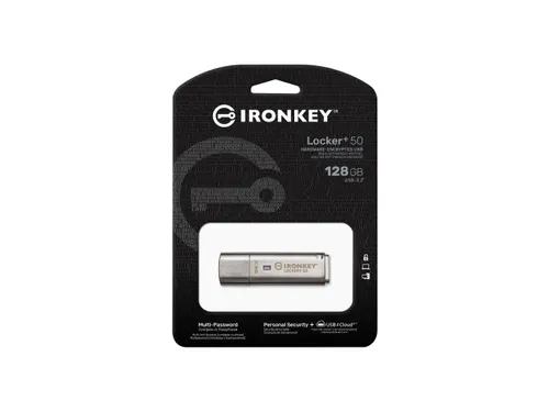 Kingston Technology IronKey Locker+ 50 USB Stick 128GB Zilver