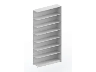 kantoorstelling aanbouwveld HxBxD 2550x1256x335mm 7 OH Stalen Ral7035 - 1
