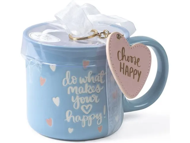 Giftset Èccolo DL mok 580ml en sleutelhanger Choose Happy