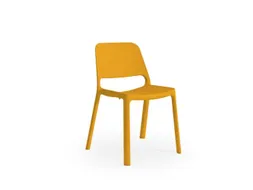 stapelstoel,4voeten,zitschaal PP oranje