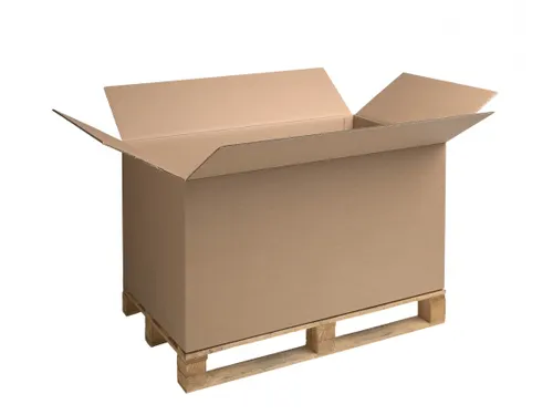 Palletdoos 1170x770x670mm Dubbele Golf Bruin