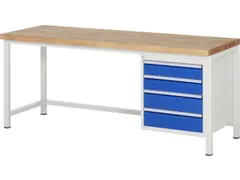 werkbank,HxBxD 840-1040x2000x700mm,beukblad,draagverm. 1250kg,4voeten