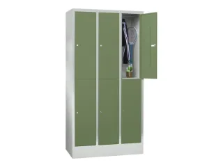 lockerkast,HxBxD 1850x900x500mm,3x2vakken,RAL7035,front RAL6011 - 2