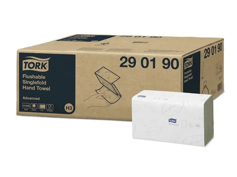 Tork 290190 H3 oplosbare Handdoek Advanced ZigZag 2-laags Wit 15x250v