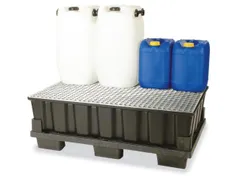 Opvangbak 2x 200l Opvangvol. 220l Pe 420x1220x820mm Rooster Verzinkt