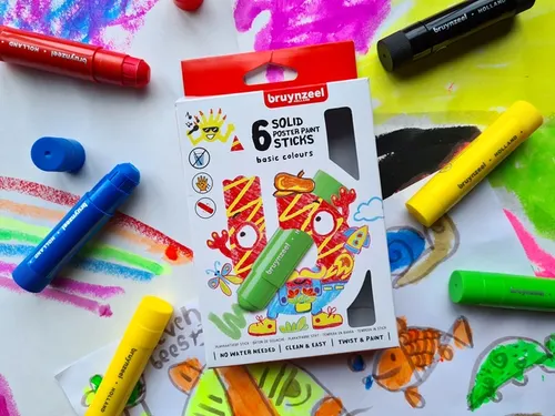 Verfstift Bruynzeel Kids assorti basis 6 stuks
