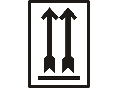 Etiket Zwarte Pijl Omhoog 70x100mm Rol 500 Stuks