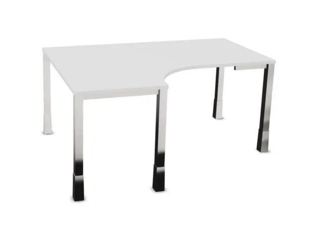bureau à retour à hauteur réglable,HxlxP 720-840x1600x1200mm,Bl-bla