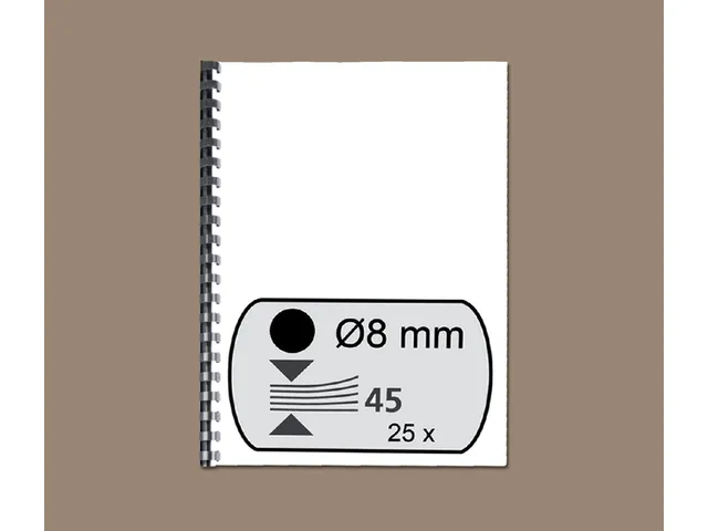 Bindrug Fellowes 8mm 21-Rings A4 Zwart 25 Stuks