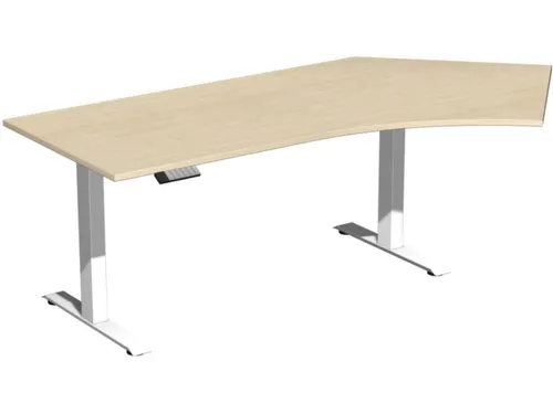 Elektrisch in hgte vst. hoekbureau,HxBxD 630-1280x2166x1130mm