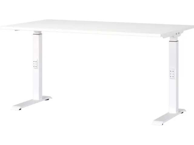 In hoogte verstelbaar bureau,HxBxD 680-910x1400x800mm,blad wit