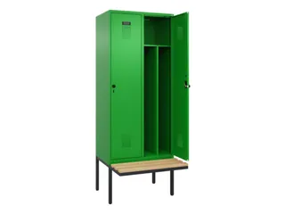 locker met bank,voor scheiding van kleding,HxBxD 2120x800x815mm,2vak - 1