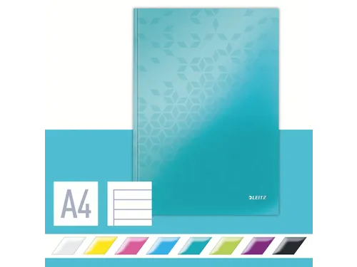Notitieboek Leitz WOW A4 lijn ijsblauw