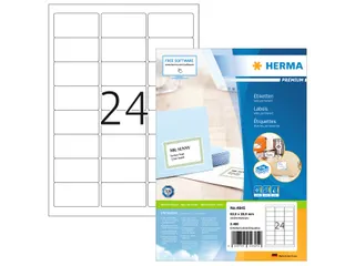HERMA 4645 Premium Adresetiketten A4 63,5x33,9mm Wit 2400 stuks - 1