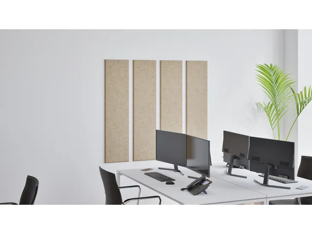 Akoestische PET-vilt wandtegels 30x120cm Beige 4 Stuks