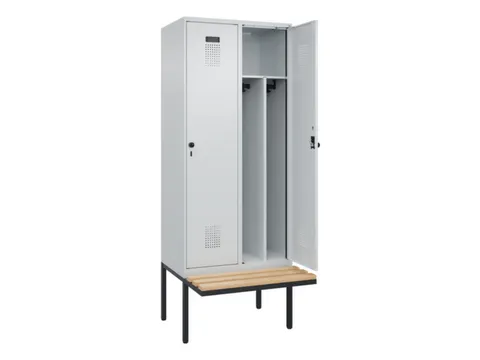 locker met bank,voor scheiding van kleding,HxBxD 2120x800x815mm,2vak