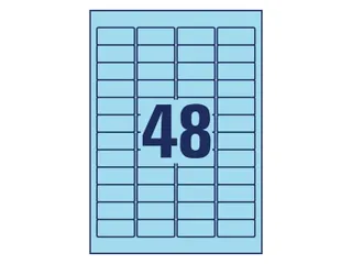Etiket Avery Ilk 45.7x21.2mm 20 Vel 48 Etiketten Per Vel Blauw - 4