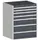 ladekast HxBxD 1000x800x650mm 7laden romp RAL7035 front RAL7016
