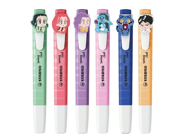 STABILO swing cool KPop Demon Hunters Markeerstiften met Charms 16 Stu