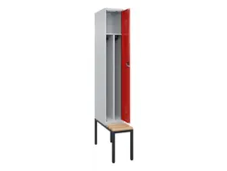 locker met bank,voor scheiding van kleding,HxBxD 2120x300x815mm,1vak