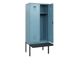 locker met bank,HxBxD 1950x800x815mm,2vak,vak B 400mm,cilinderslot - 1