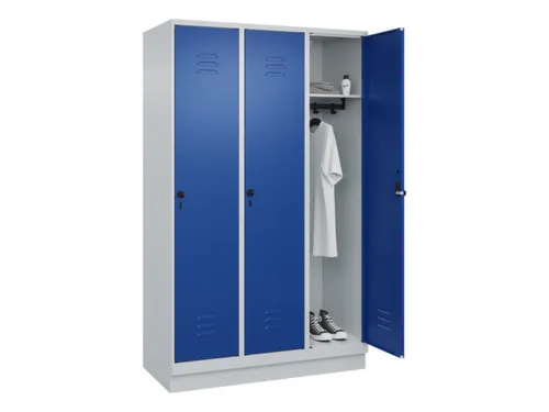 locker,HxBxD 1950x1200x500mm,3vak,vak B 400mm,draaigrendel,sokkel