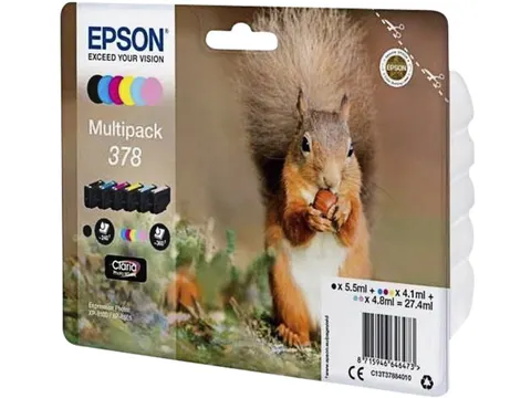 Inktcartridge Epson 378 T3798 6 kleuren C13T37884010