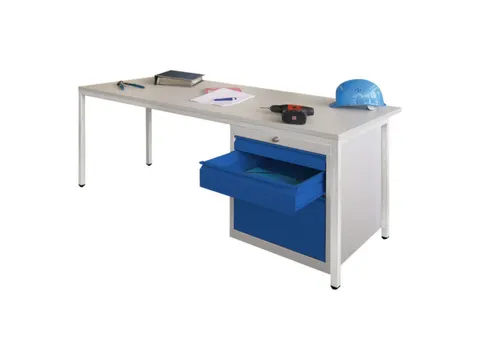 Bureau De Prestige Hxlxp 720X1700X80Mm 3Tiroirs À Droite Ral7035 Faç
