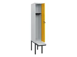 locker met bank,HxBxD 1950x300x815mm,1vak,vak B 300mm,draaigrendel
