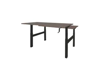 Dextro Slinger Duo zit/sta Bureau 120cm frame Zwart blad Logan Eik - 1