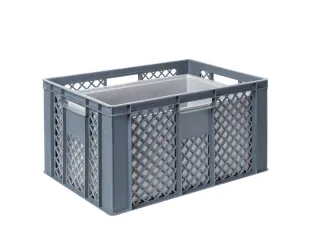 Euronorm-stapelbak,m. isoleerbox,HxLxB 320x600x400mm,63/35l,HDPE,grijs - 4